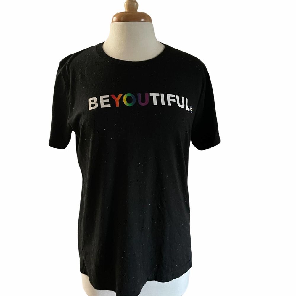 #JunePride BLACK T-SHIRT MULTICCOLOR SPECKLES~M